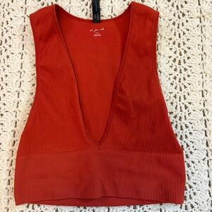 Urban Outfitters Women's Orange Sleeveless Crop-top